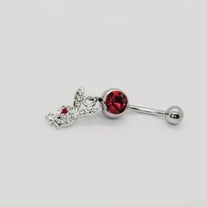 Sterling Silver Belly Ring playboy bunny